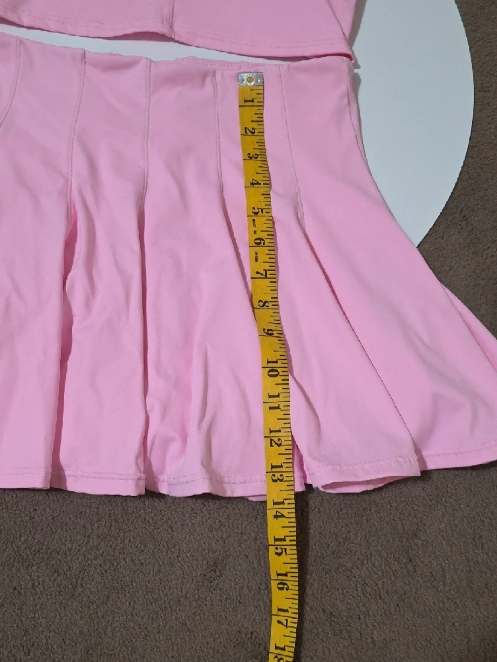 Pink Hooded Crop Top and Skater Skirt Set